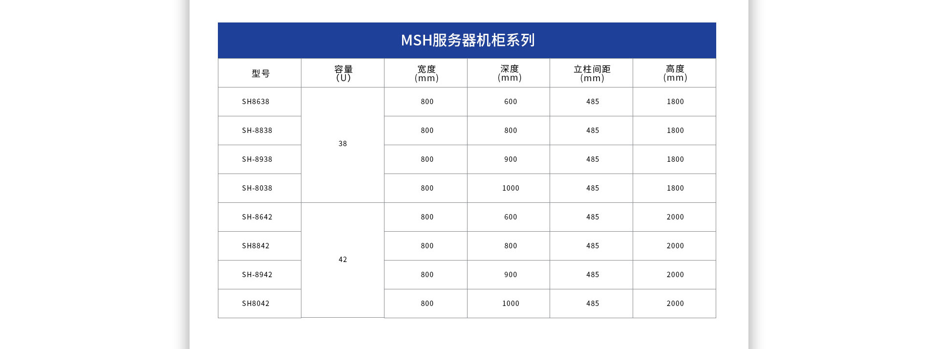 标准42U服务器机柜800深机柜产品参数