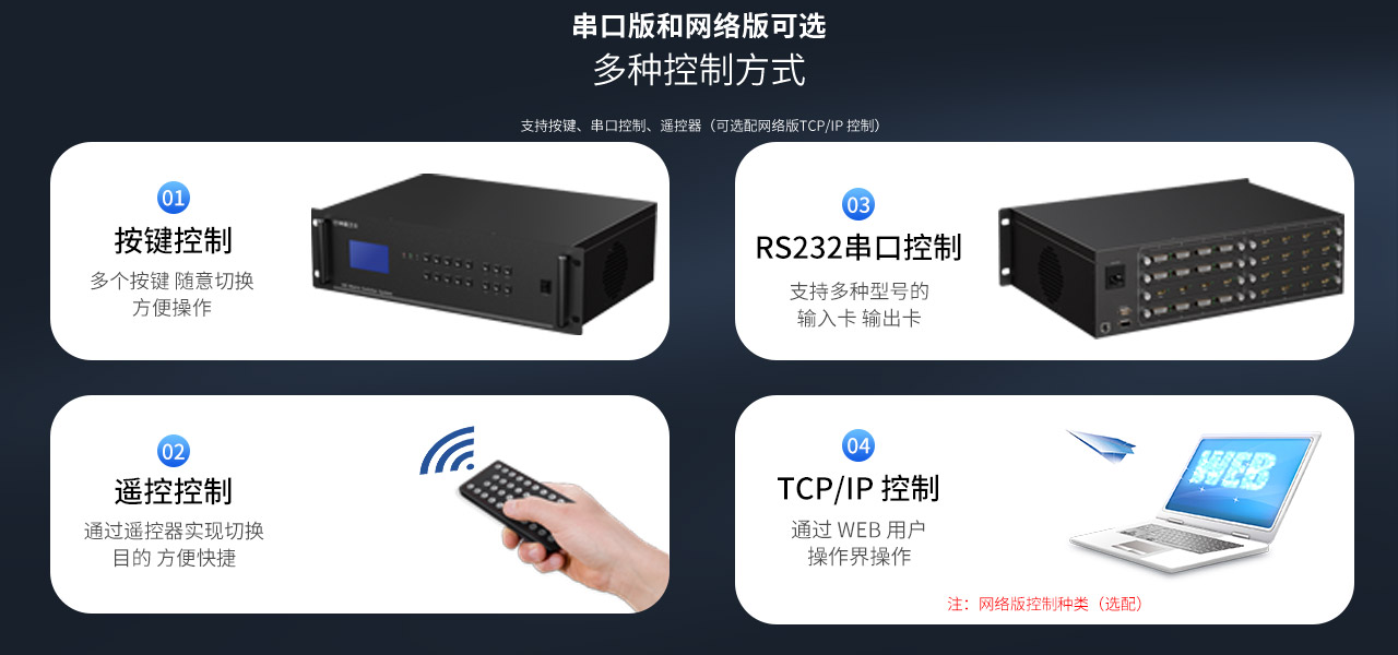 神盾卫士高清无缝混合插卡式矩阵切换器多种控制方式可选