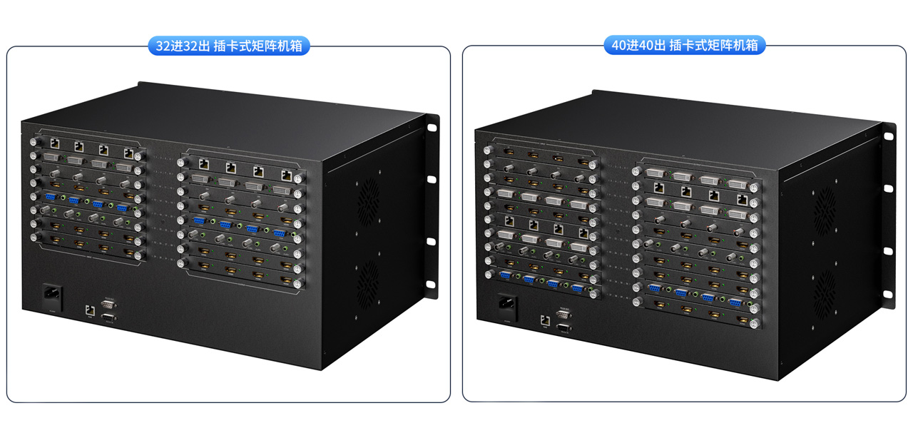 神盾卫士高清无缝混合插卡式矩阵切换器机箱展示